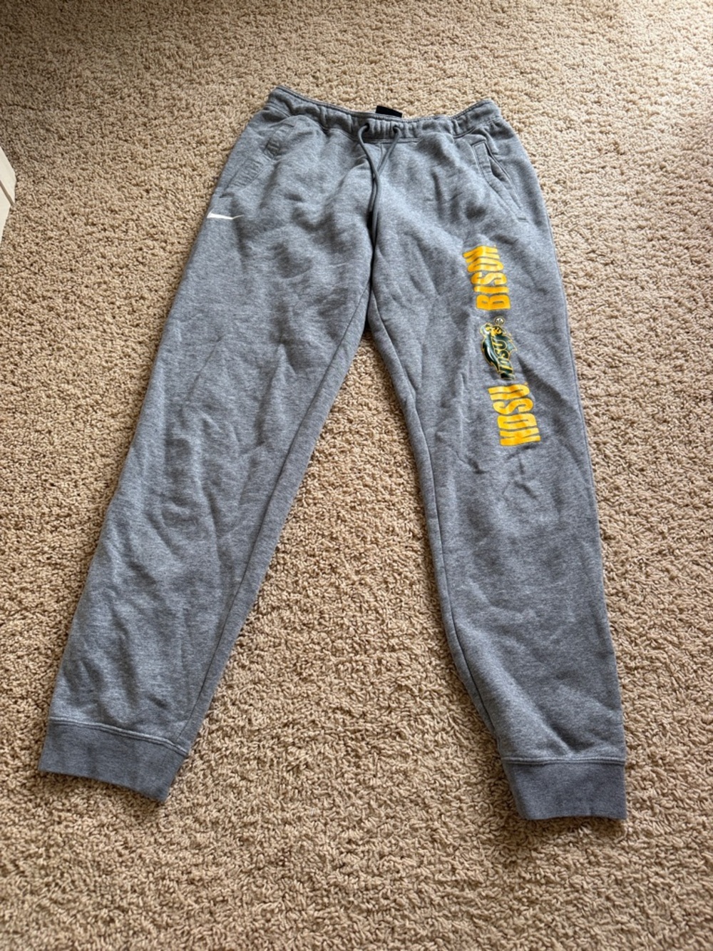 Nike Gray Sweatpants with Yellow Graphic